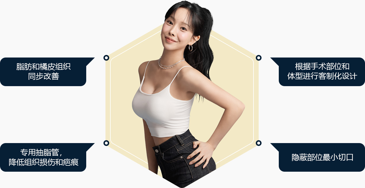 바디지방흡입 지방 셀룰라이트 동시 제거 시술부위 체형을 고려한 바디 디자인 전용캐뉼라 조직손상 흉터 최소화 최소절개